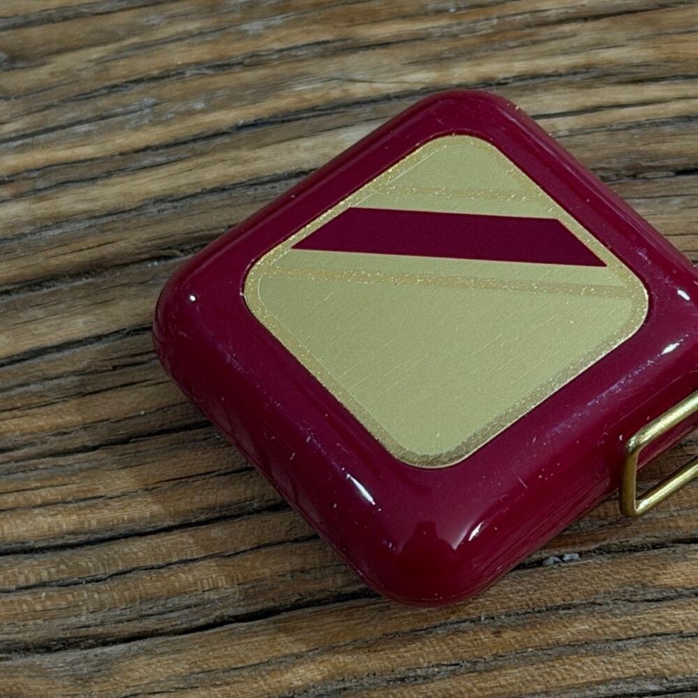 Avon Tape Measure Unisex 40" Burgundy Gold Retractable 1981 Coquette Novelty